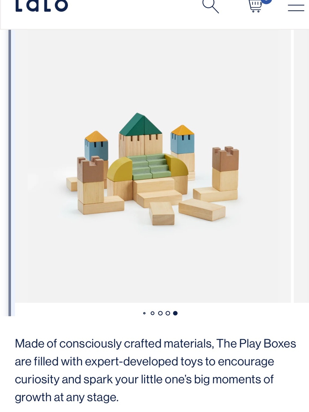 Wooden Castle Building Blocks Set by LALO Natural, Green, Blue, Yellow